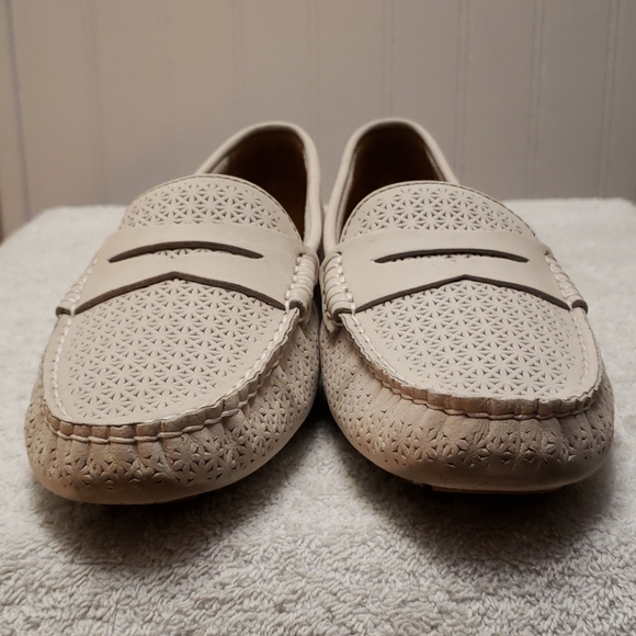 Ralph Lauren Camilla Nubuck slip on mocs, ivory, 7 - Picture 7 of 13